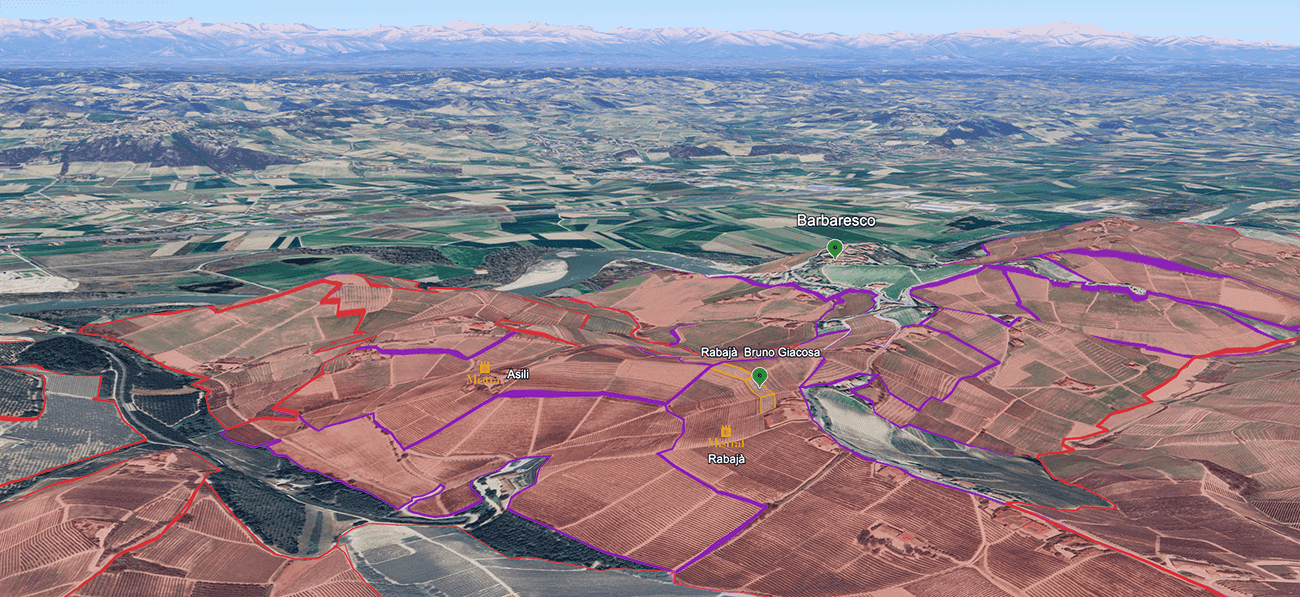 Mapa do terroir - Barbaresco Rabajá Falleto 2017