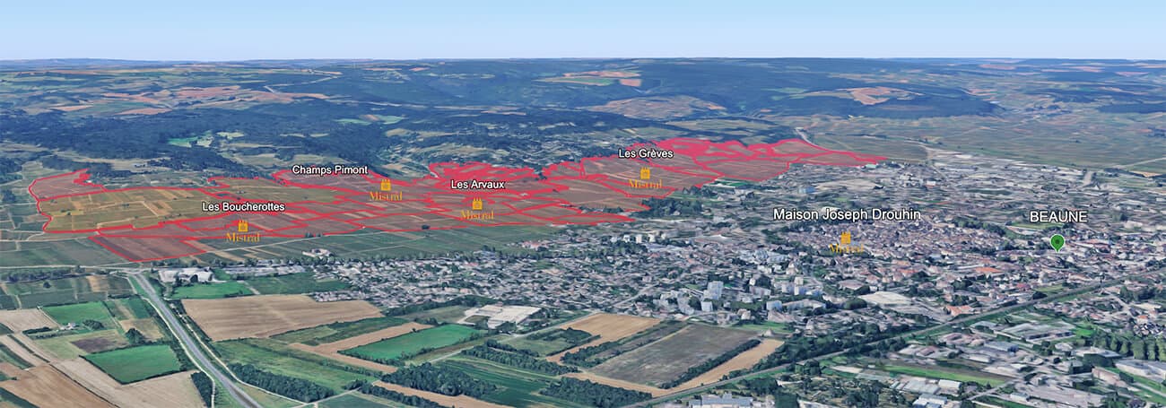 Mapa do terroir - Hospices de Beaune 1er Cru Cuvée Maurice Drouhin 2020