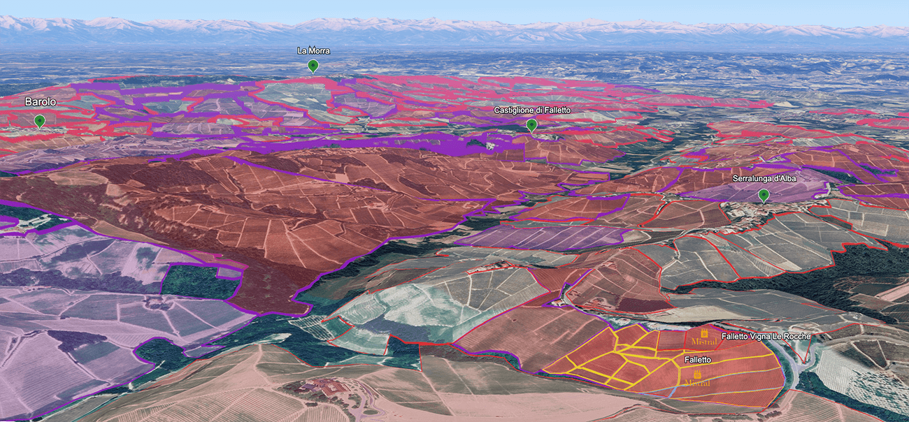 Mapa do terroir - Falleto Barolo Falleto 2020 - Magnum