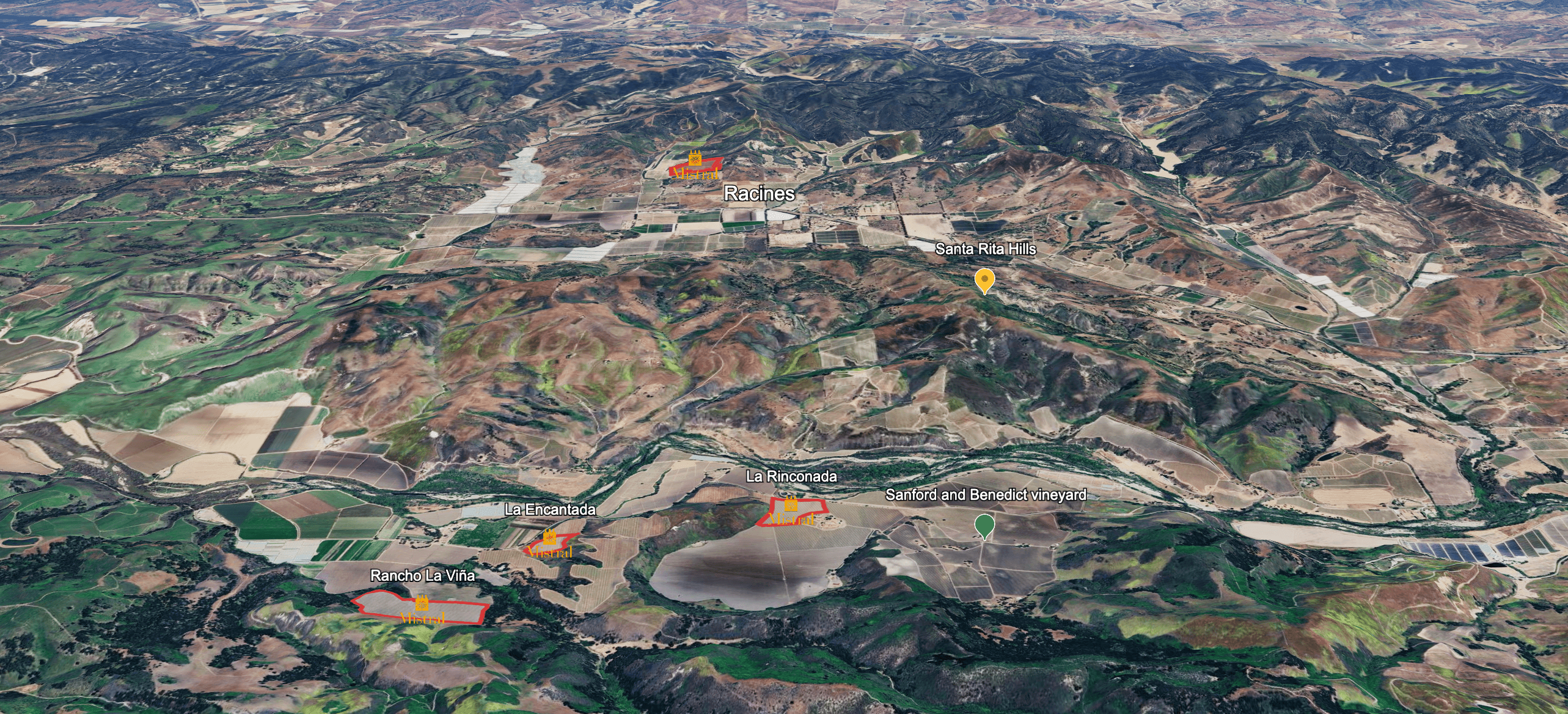 Mapa do terroir - Racines Pinot Noir 2020