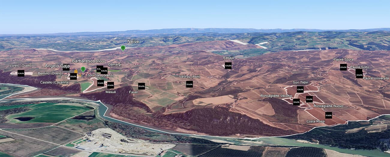 Mapa do terroir - Gaja Barbaresco 2022 - Magnum