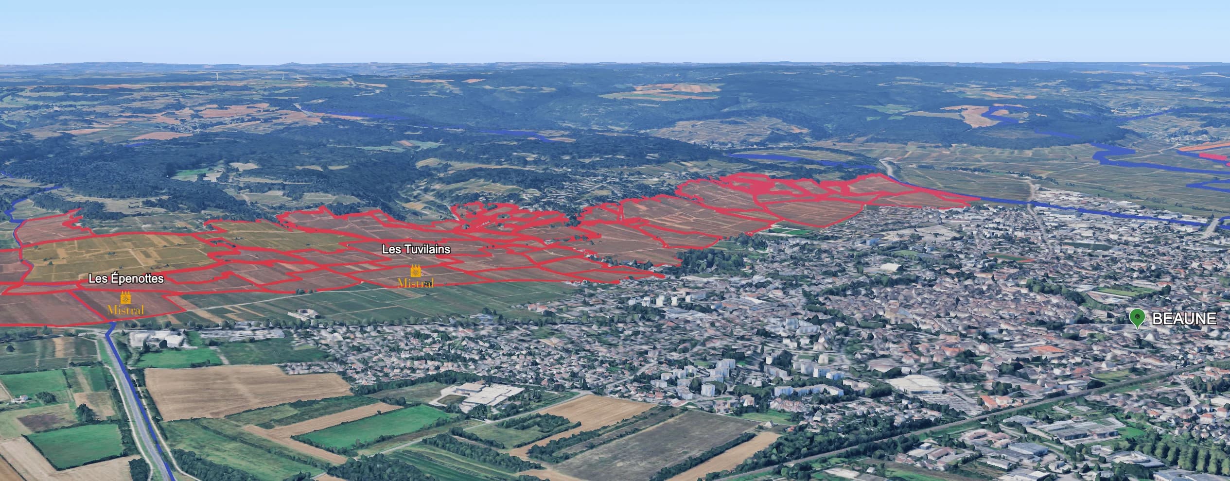 Mapa do terroir - Esprit Leflaive Beaune 1er Cru Les Epenottes 2022