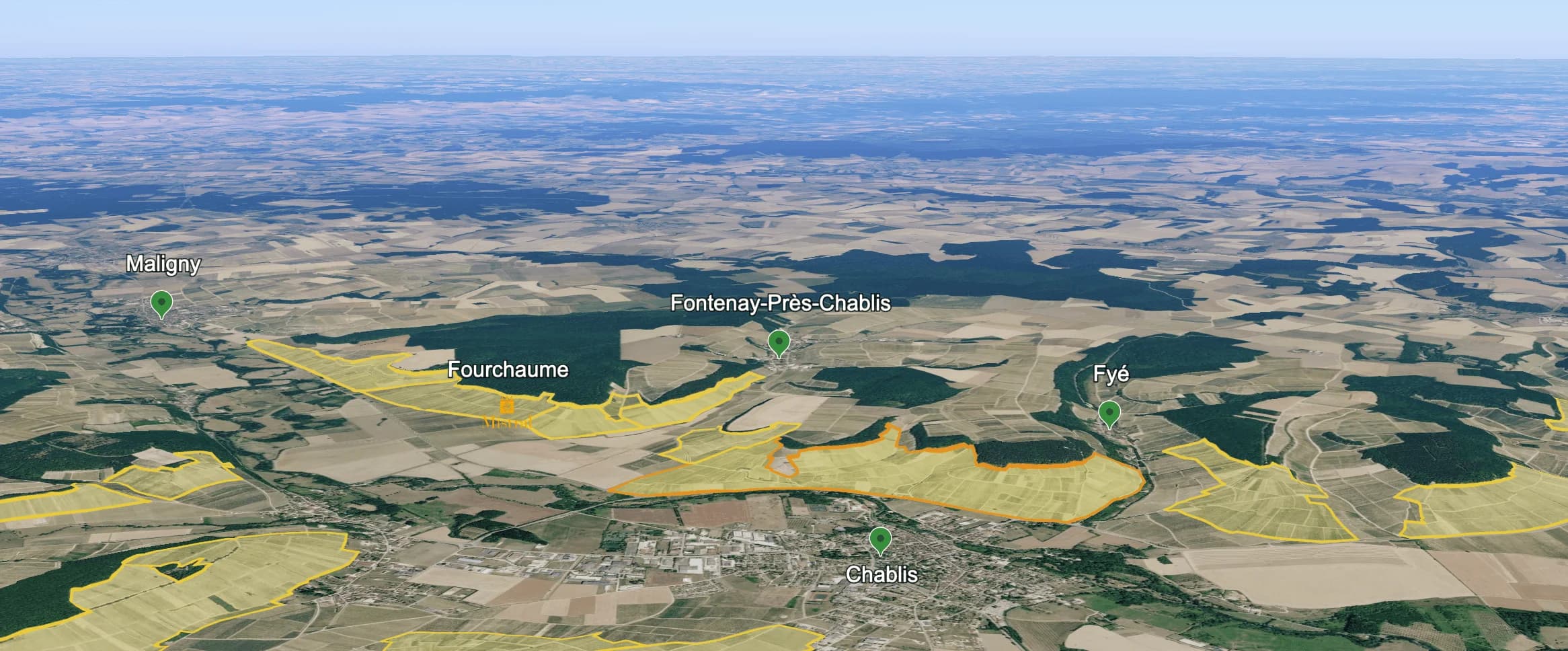 Mapa do terroir - Esprit Leflaive Chablis 1er Cru Fourchaume 2022