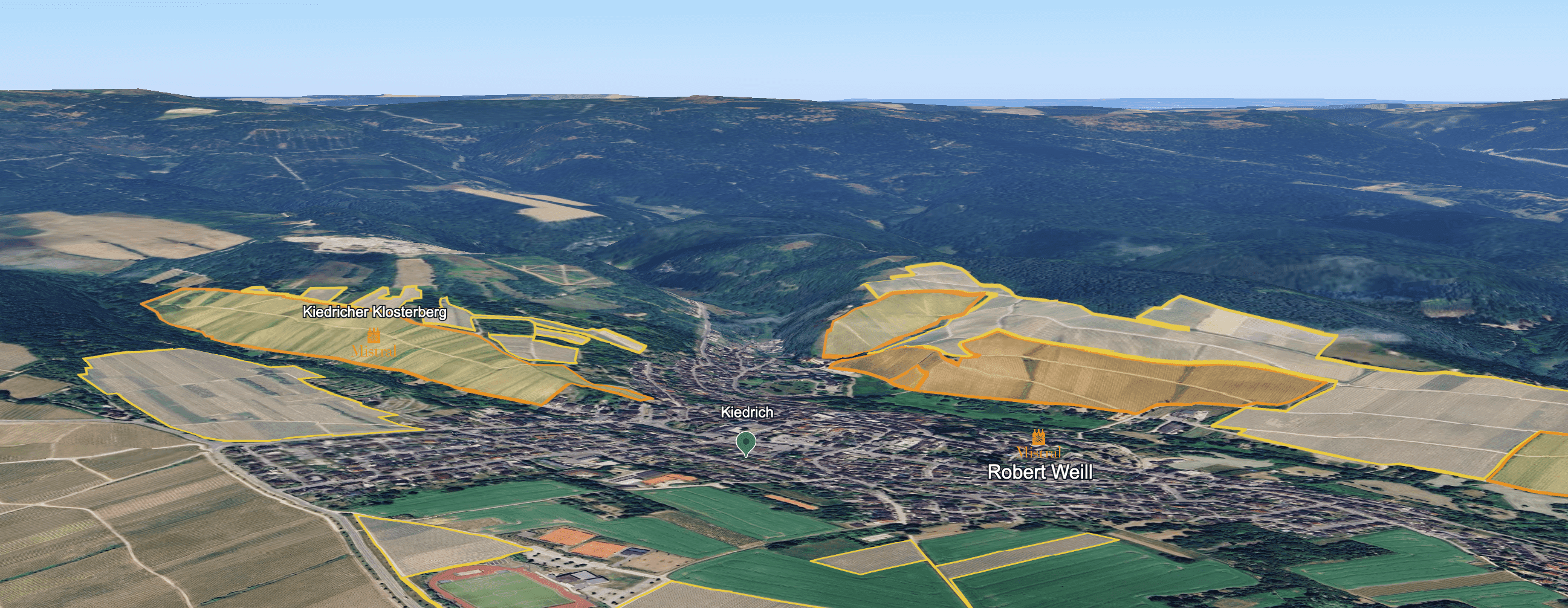 Mapa do terroir - Robert Weil Kiedrich Klosterberg Riesling QbA Trocken 2018