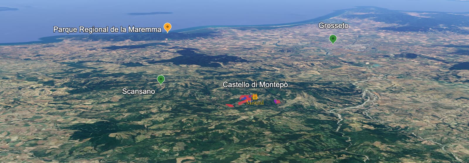 Mapa do terroir - Sassoalloro Oro Toscana 2019 - Magnum