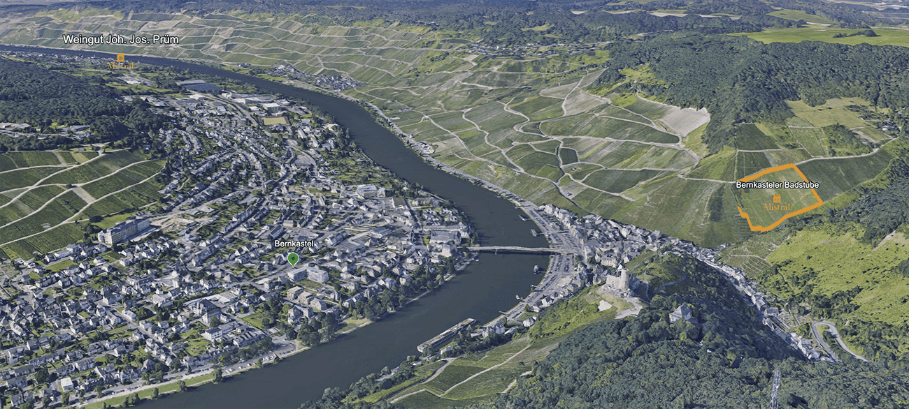 Mapa do terroir - Joh. Jos. Prüm Bernkasteler Badstube Riesling Kabinett 2020