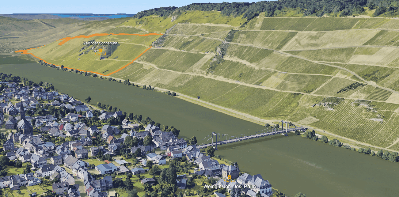 Mapa do terroir - Joh. Jos. Prüm Zeltinger Sonnenuhr Riesling Spätlese 2020