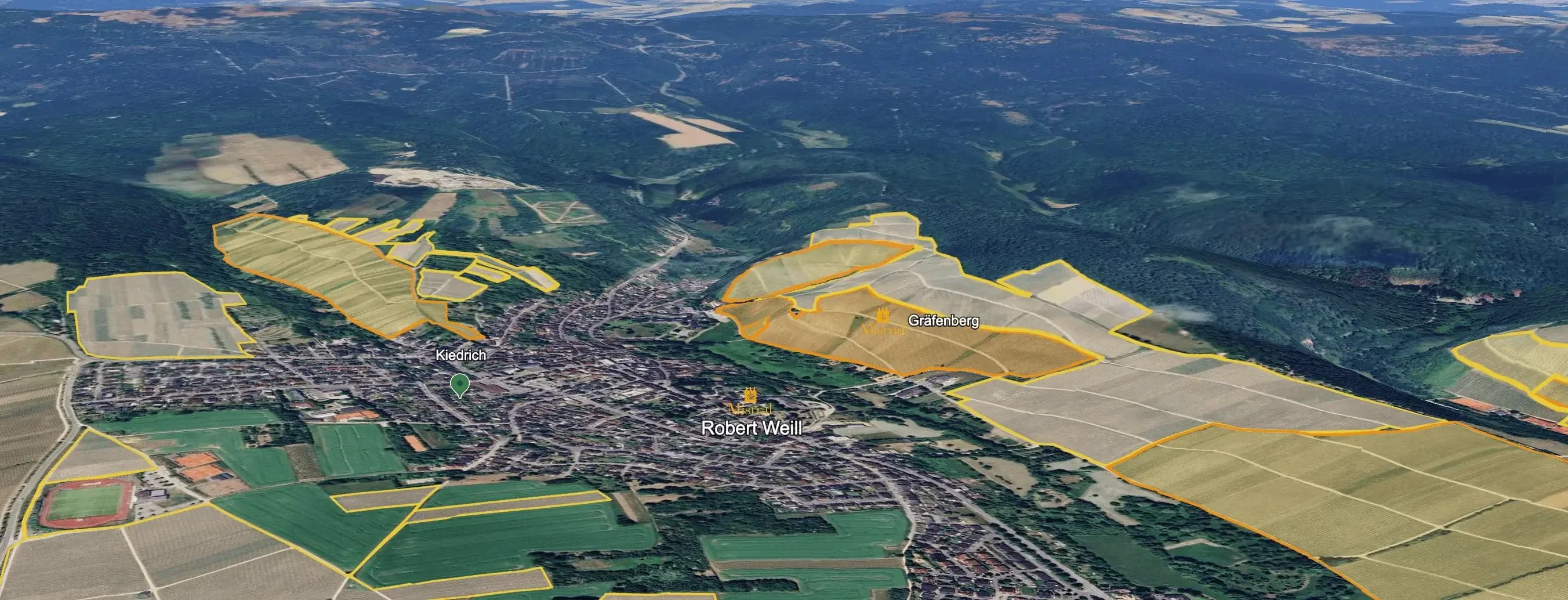 Mapa do terroir - Robert Weil Kiedrich Gräfenberg Riesling Grosse Lage Trocken GG 2023