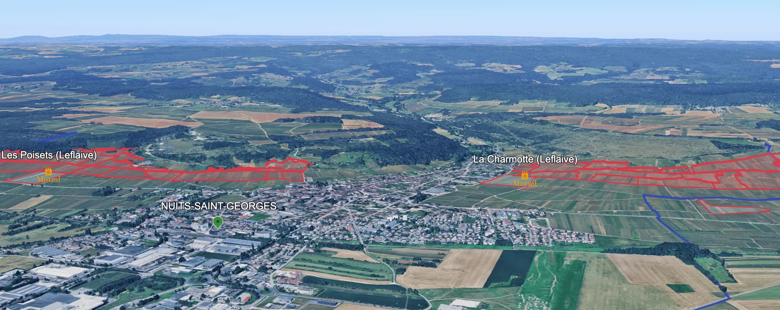 Mapa do terroir - Esprit Leflaive Nuits-Saint-Georges 2022
