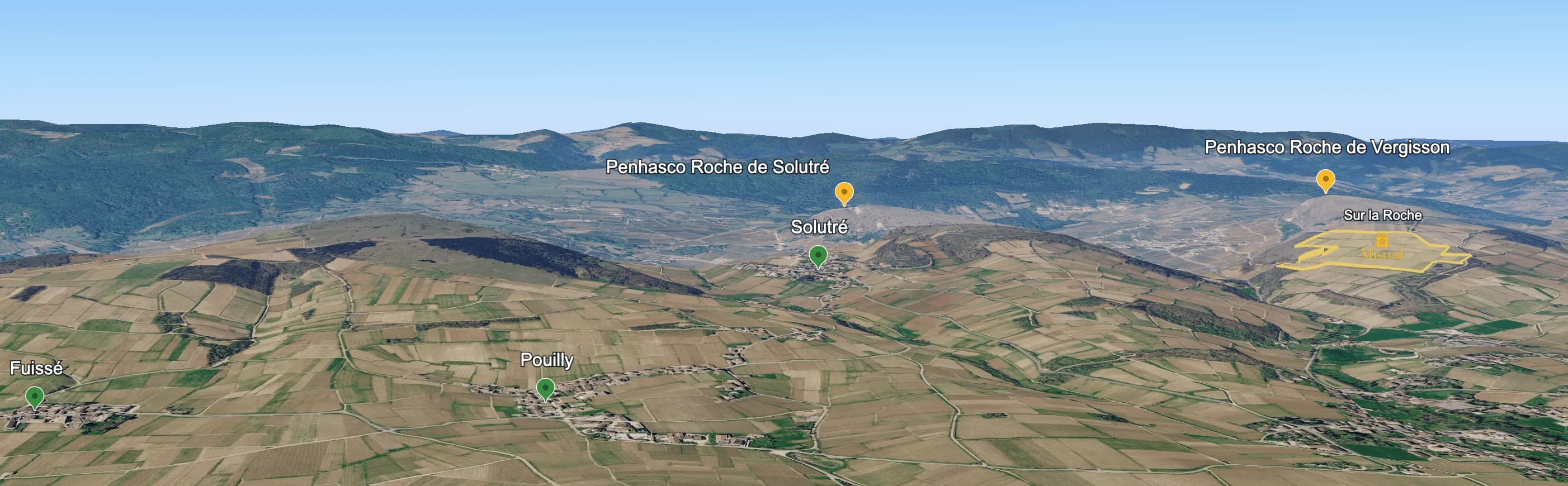 Mapa do terroir - Esprit Leflaive Pouilly-Fuissé 1er Cru Sur La Roche 2022