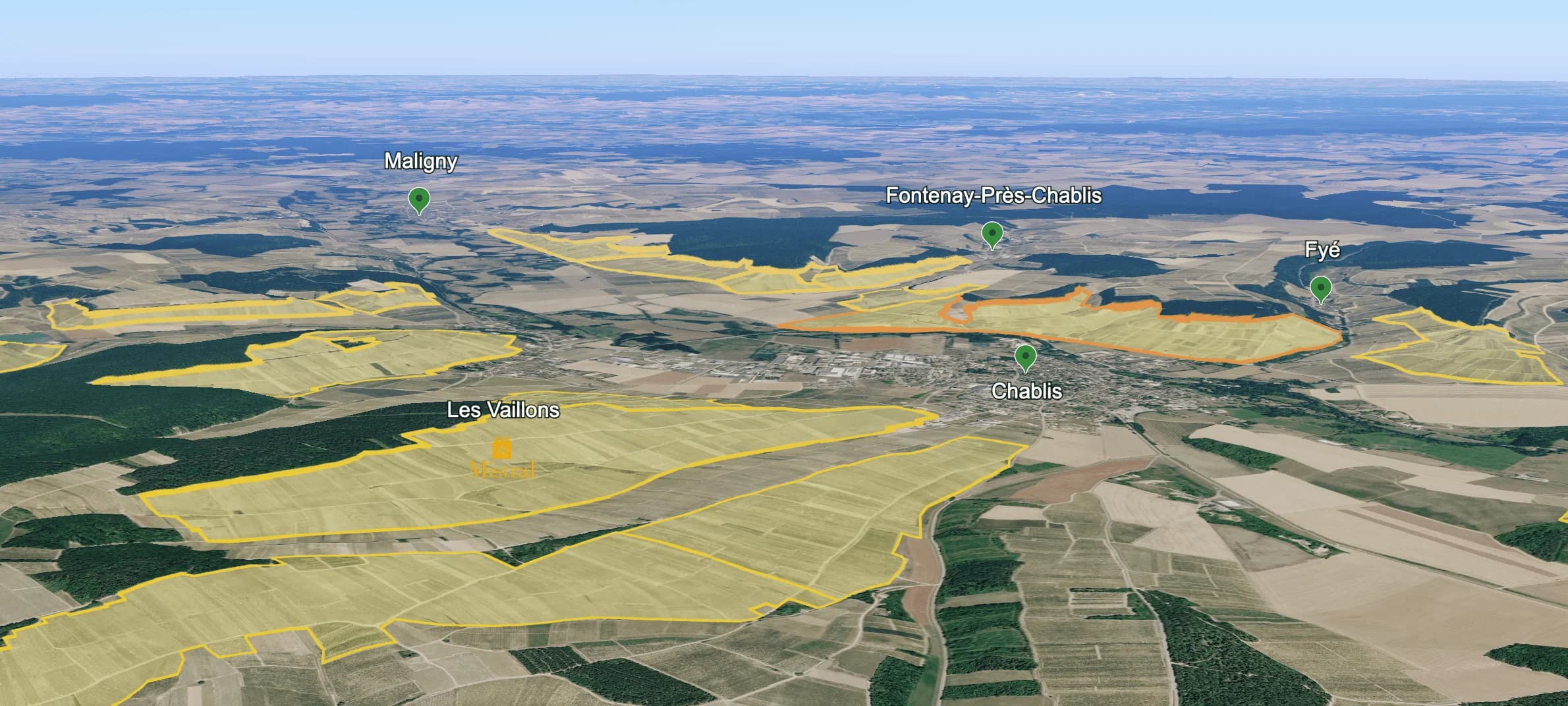 Mapa do terroir - Esprit Leflaive Chablis 1er Cru Vaillons 2022